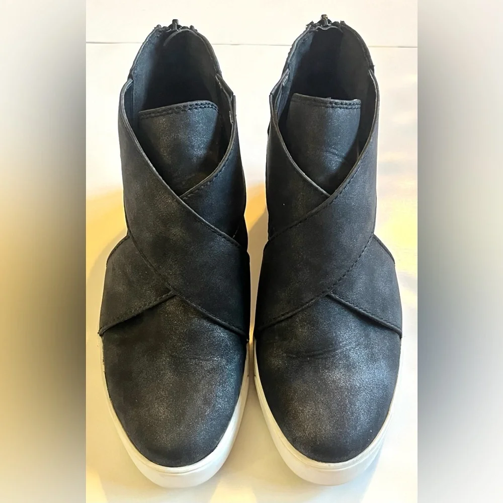 Maurices Gloria Open Side Wedge Women's Black Sparkle Sneakers Size 6.5 - Picture 6 of 16